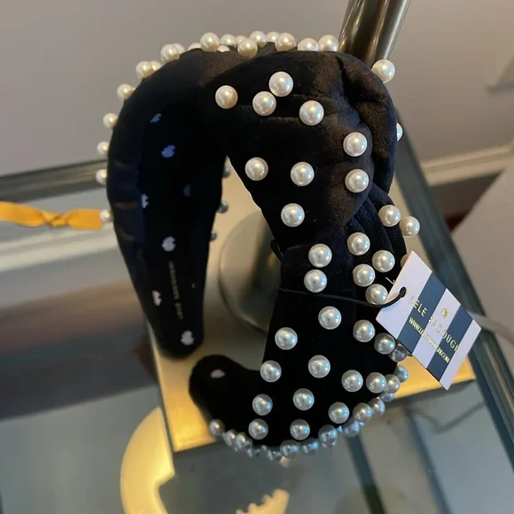New-LELE SADOUGHI VELVET PEARL KNOTTED HEADBAND ($150 value) - Picture 8 of 16